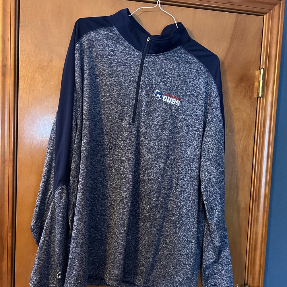 Holloway Men's Heathered Navy Zip-Up Sweater south bend cubs. 3XL
